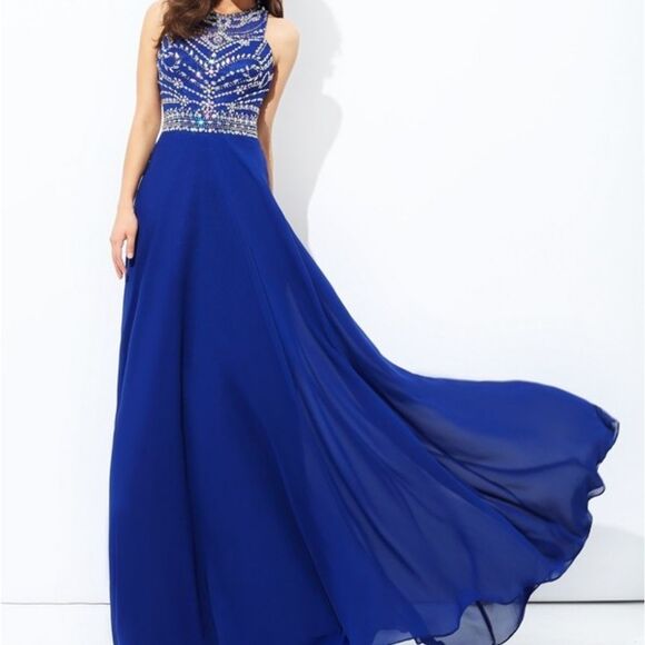 A-Line/Princess Beading Scoop Sleeveless Floor Length Dress 4 - Picture 1 of 9